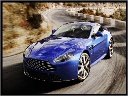 Aston Martin V8 Vantage S, Droga, Kręta, Niebieski